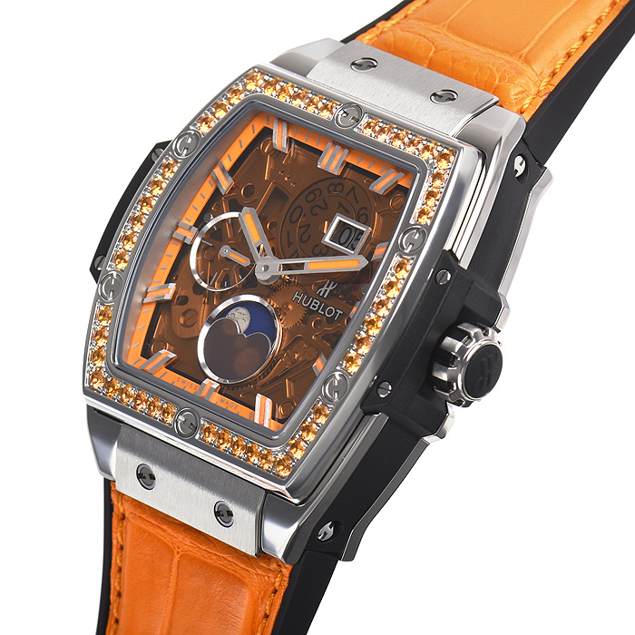 ウブロ スピリット オブ ビッグバン ムーンフェイズ チタニウム オレンジ 647.NX.5371.LR.1206 基本仕様は本物と同じ形のHUBLOTです