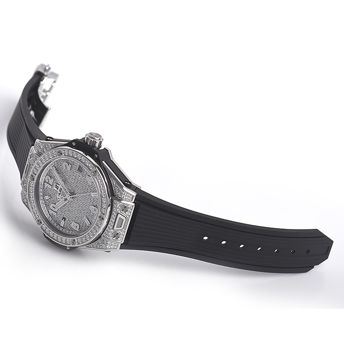 ウブロスーパーコピー ビッグバン ワンクリック スチールフルパヴェ 465.SX.9010.RX.1604 基本仕様は本物と同じ形のHUBLOTです