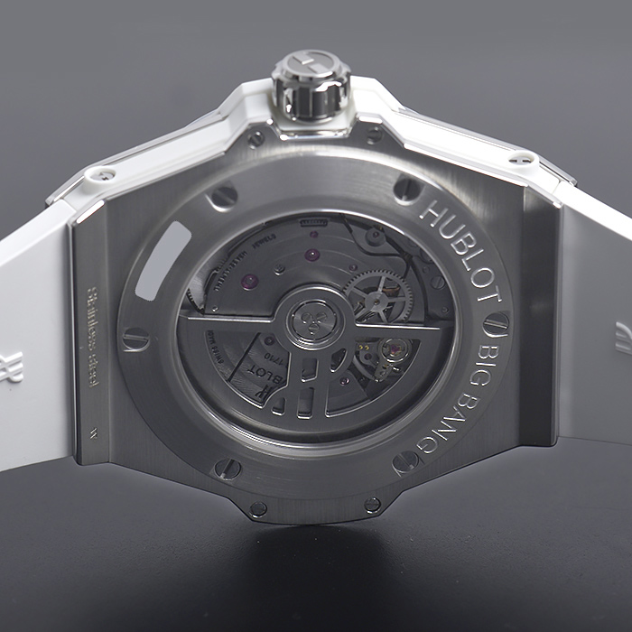 ウブロ ビッグバン ワンクリック スチールホワイトフルパヴェ 465.SE.9010.RW.1604 基本仕様は本物と同じ形のHUBLOTです