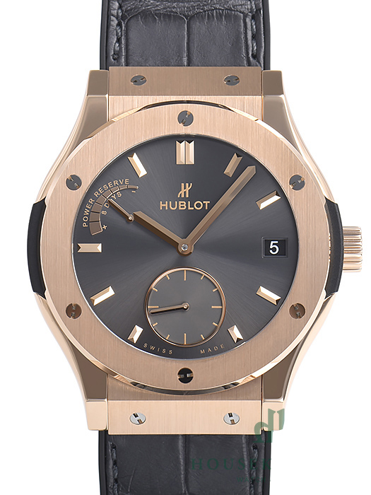 ウブロ クラシックフュージョン パワーリザーブ８デイズ キングゴールド 516.OX.7080.LR 基本仕様は本物と同じ形のHUBLOTです