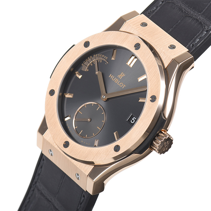 ウブロ クラシックフュージョン パワーリザーブ８デイズ キングゴールド 516.OX.7080.LR 基本仕様は本物と同じ形のHUBLOTです