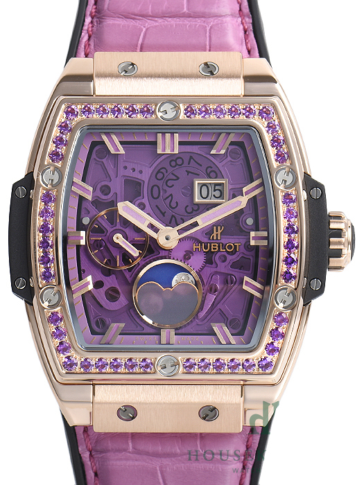 ウブロ スピリッド オブ ビッグバン ムーンフェイズ キングゴールド パープル 647.OX.4781.LR.1205 基本仕様は本物と同じ形のHUBLOTです