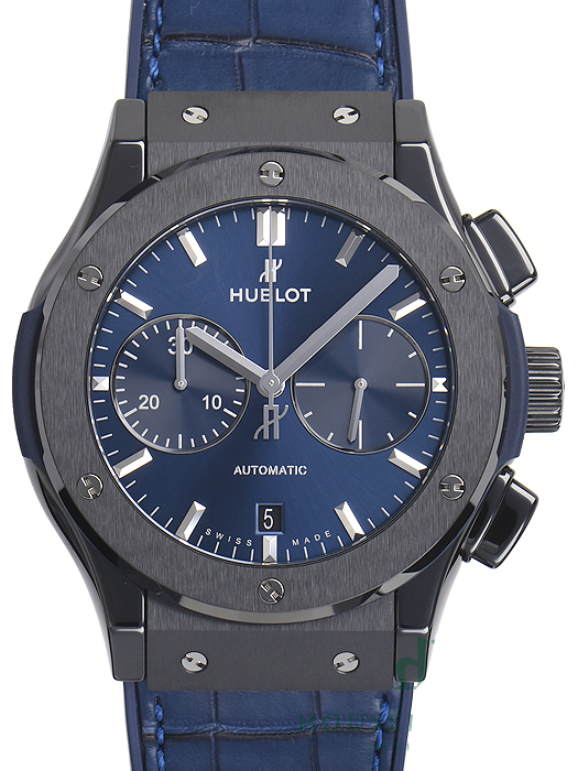 ウブロ クラシックフュージョン クロノグラフ セラミックブルー 521.CM.7170.LR 基本仕様は本物と同じ形のHUBLOTです