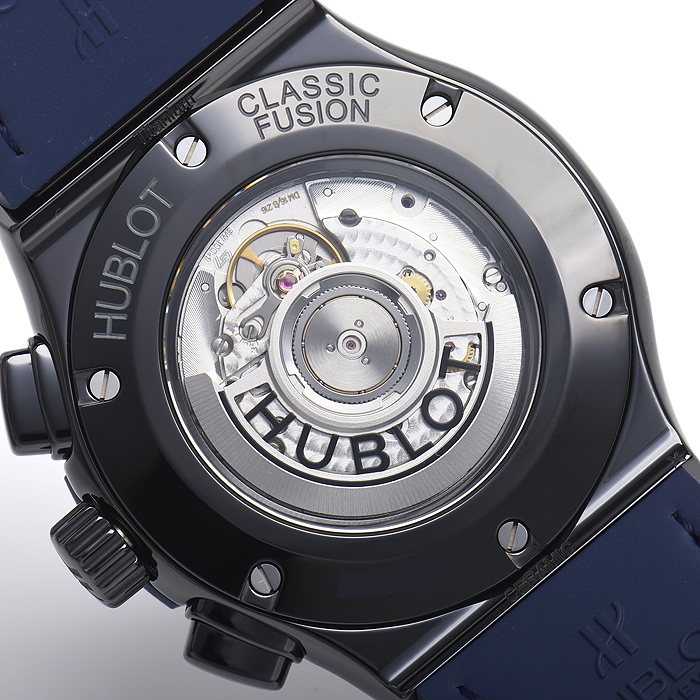 ウブロ クラシックフュージョン クロノグラフ セラミックブルー 521.CM.7170.LR 基本仕様は本物と同じ形のHUBLOTです