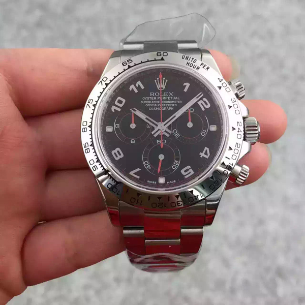 ロレックス デイトナ 116509 ブラック 基本仕様は本物と同じ形のROLEX です