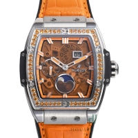 ウブロ スピリット オブ ビッグバン ムーンフェイズ チタニウム オレンジ 647.NX.5371.LR.1206 基本仕様は本物と同じ形のHUBLOTです