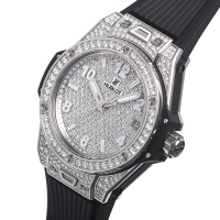 ウブロスーパーコピー ビッグバン ワンクリック スチールフルパヴェ 465.SX.9010.RX.1604 基本仕様は本物と同じ形のHUBLOTです