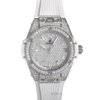 ウブロ ビッグバン ワンクリック スチールホワイトフルパヴェ 465.SE.9010.RW.1604 基本仕様は本物と同じ形のHUBLOTです