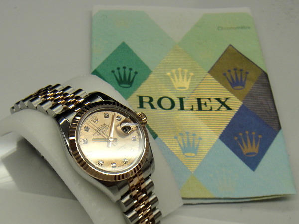 最高級N級品 ロレックススーパーコピー ROLEX デイトジャスト ピンクゴールダスト 10Pダイヤ 179171G