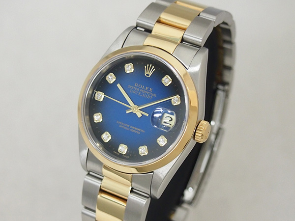 最高級N級品 ロレックススーパーコピー ROLEX パーペチュアル　デイトジャスト 10Pダイヤ Ref.16203G