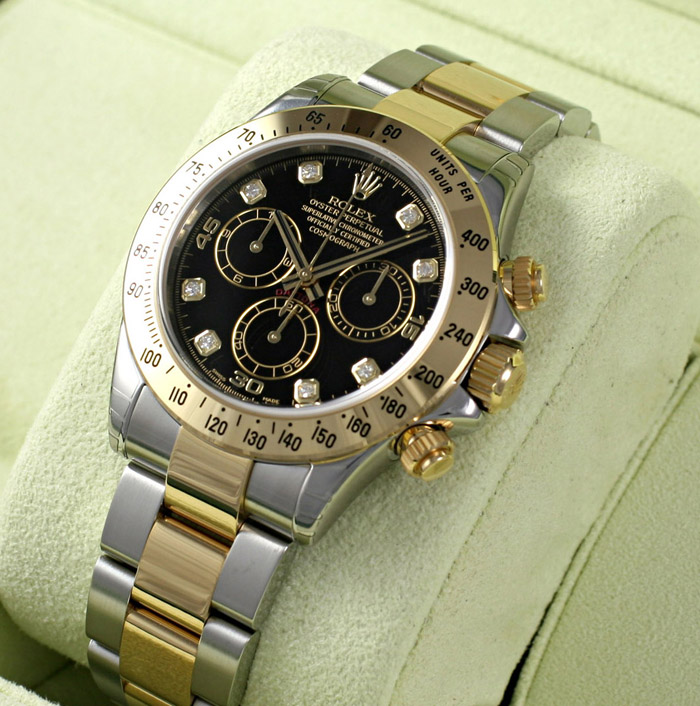 ロレックススーパーコピー デイトナ コンビ 黒/ダイヤ ROLEX 116523G
