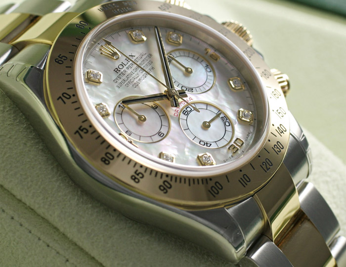 ロレックススーパーコピー デイトナ コンビ 白シェル/ダイヤ ROLEX 116523NG