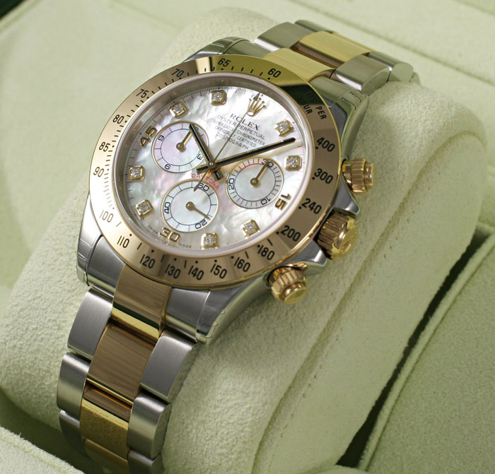 ロレックススーパーコピー デイトナ コンビ 白シェル/ダイヤ ROLEX 116523NG
