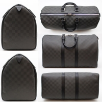 ルイ・ヴィトンスーパーコピー （LOUIS VUITTON） N41415 キーポル45 ダミエ・カーボン ボストンバッグ ハンドバッグ 旅行バッグ
