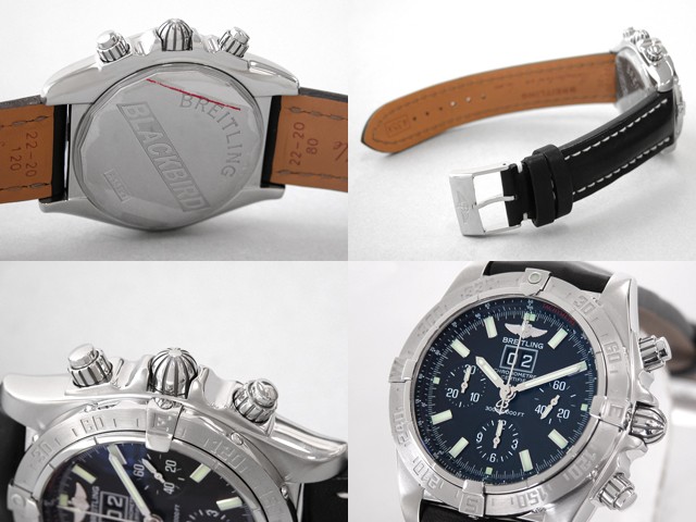 ブライトリング BREITLING ブラックバード A449B11KBA　カーフ皮 ブラックバー