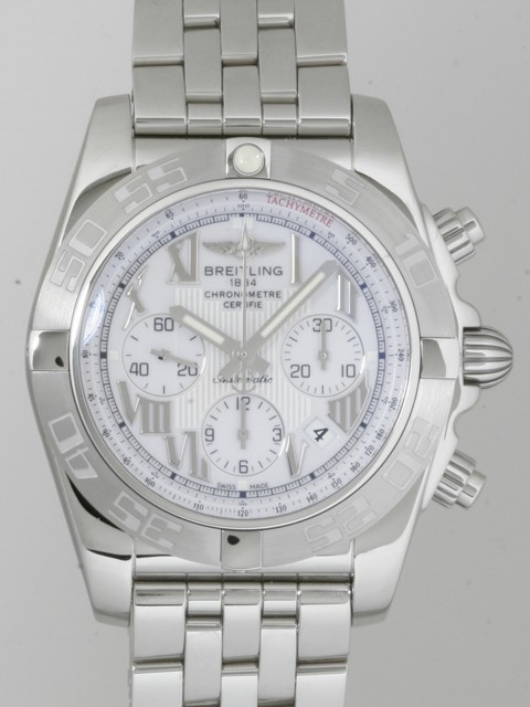 ブライトリング BREITLING クロノマット 44 AB011011/A690 A012A90PA　サテン仕上げベゼル ホワイトローマ