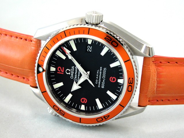 オメガ シーマスター 2909.50.38 プラネットオーシャン 42mm オレンジベゼル オレンジ皮 ブラック