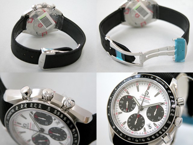 オメガ スピードマスター ナイロンベルト 323.32.40.40.04.001 ホワイト/ブラック