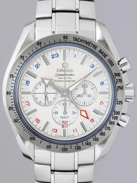 オメガ スピードマスター 3581.30 ブロードアロー コーアクシャル クロノグラフGMT シルバー