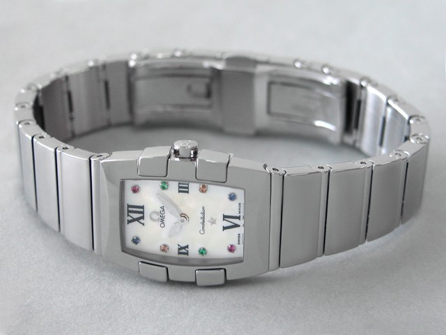 オメガ OMEGA コンステレーション 1584.79 クアドレラ ミニ ホワイトシェル レディース