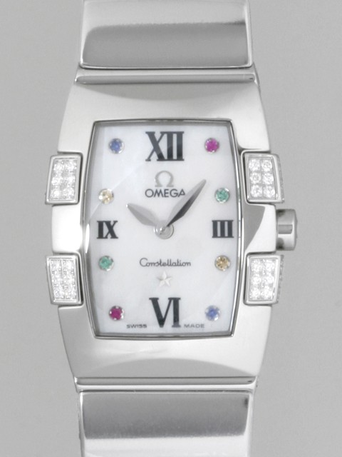 オメガ OMEGA コンステレーション 1585.79 クアドレラ ミニ ダイヤモンド ホワイトシェル
