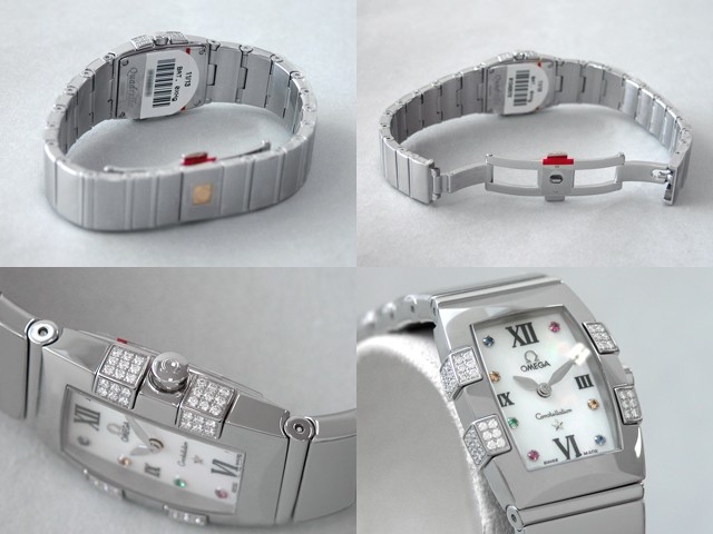 オメガ OMEGA コンステレーション 1585.79 クアドレラ ミニ ダイヤモンド ホワイトシェル