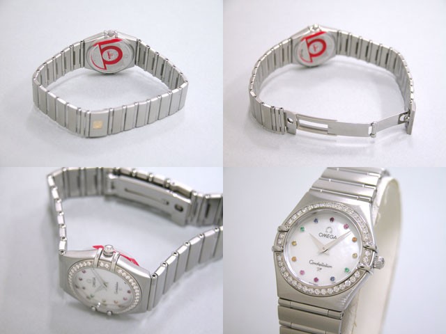 オメガ OMEGA コンステレーション ミニ 1476.79 アイリス ダイヤベゼル カラーストーン ホワイトシェル