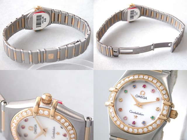オメガ OMEGA オメガ コンステレーション ミニ アイリス 1367.79 マイチョイス ダイヤベゼル カラーストーン ホワイトシェル