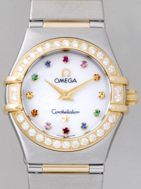 オメガ OMEGA オメガ コンステレーション ミニ アイリス 1367.79 マイチョイス ダイヤベゼル カラーストーン ホワイトシェル