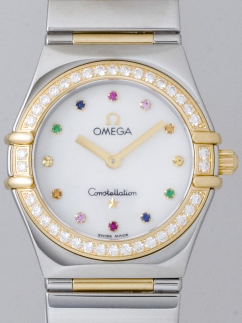 オメガ OMEGA コンステレーション アイリス マイチョイス 1376.79 ダイヤベゼル カラーストーン ホワイトシェル