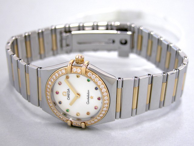 オメガ OMEGA コンステレーション アイリス マイチョイス 1376.79 ダイヤベゼル カラーストーン ホワイトシェル