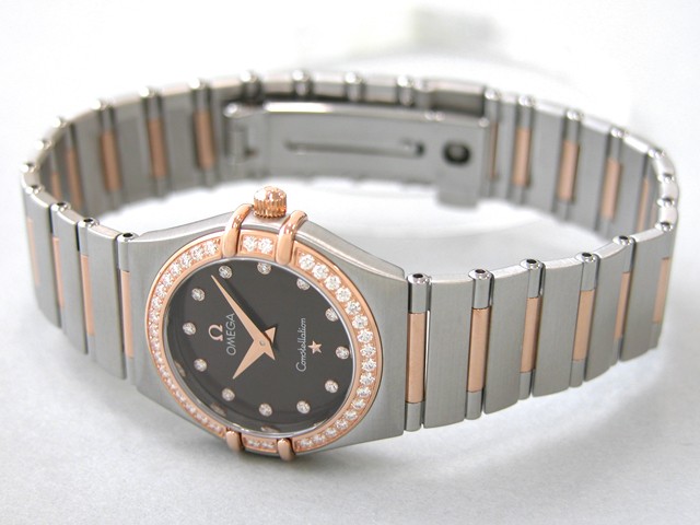 オメガ OMEGA コンステレーション ミニ 1358.60 ダイヤベゼル 12Pダイヤ ブラウン