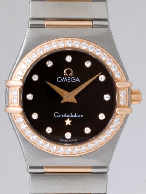 オメガ OMEGA コンステレーション ミニ 1358.60 ダイヤベゼル 12Pダイヤ ブラウン