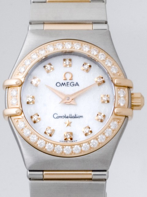 オメガ OMEGA コンステレーション ミニ 1360.75 ダイヤベゼル 12Pダイヤ ホワイトシェル
