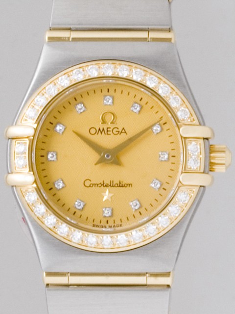 オメガ OMEGA コンステレーション ミニ 1267.15 ベゼルダイヤ 12Pダイヤ シャンパンゴール