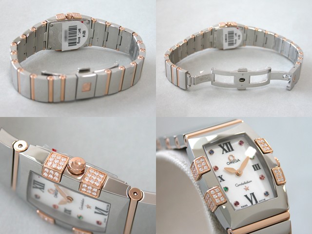 オメガ OMEGA コンステレーション 1283.79 クアドレラ ミニ ダイヤモンド ホワイトシェル