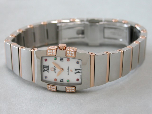 オメガ OMEGA コンステレーション 1283.79 クアドレラ ミニ ダイヤモンド ホワイトシェル