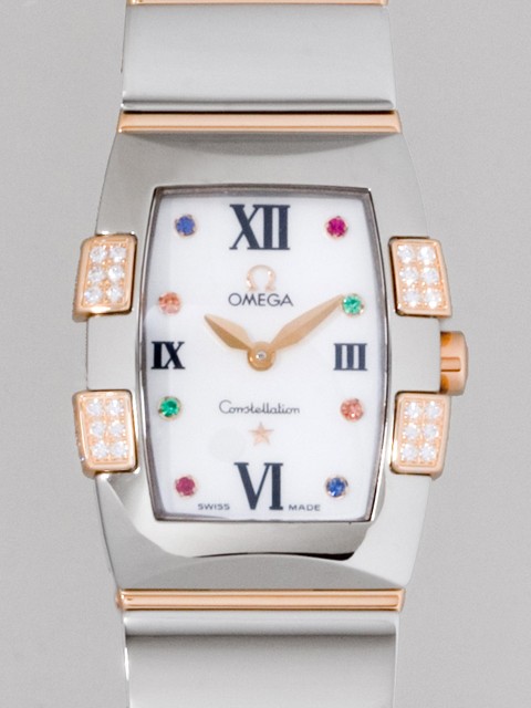 オメガ OMEGA コンステレーション 1283.79 クアドレラ ミニ ダイヤモンド ホワイトシェル