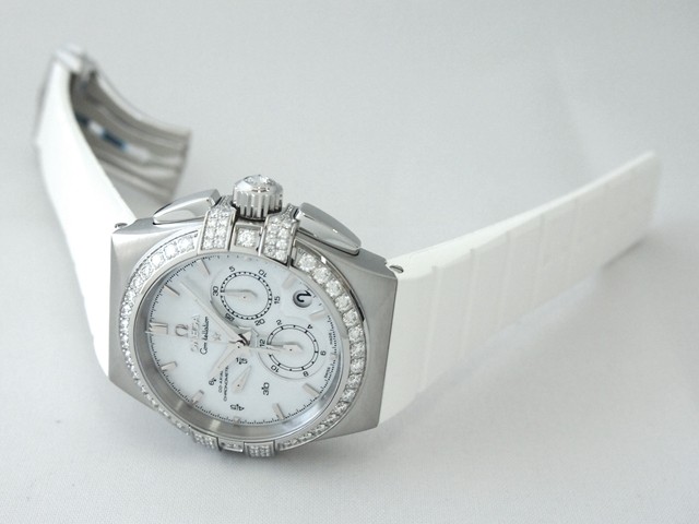 オメガ OMEGA コンステレーション 121.17.35.50.05.001 クロノグラフ ベゼルダイヤ ホワイトシェル