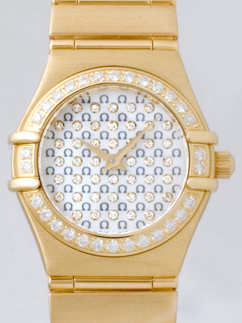 オメガ OMEGA コンステレーション95 1155.77 YG ダイヤベゼル ホワイトシェル