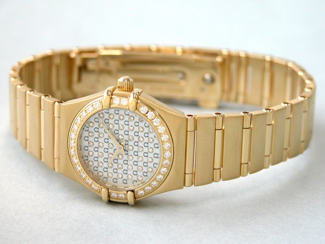 オメガ OMEGA コンステレーション95 1155.77 YG ダイヤベゼル ホワイトシェル