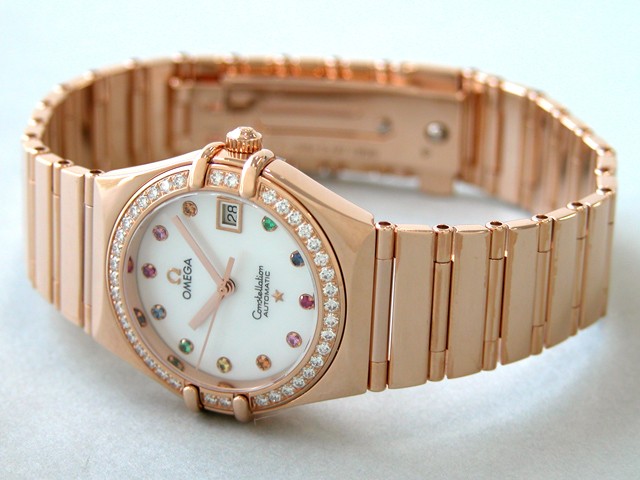 オメガ OMEGA コンステレーション アイリス マイチョイス 1140.79 RG 11Pカラーストーン ダイヤベゼル ホワイトシェル