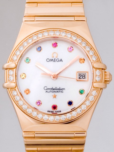 オメガ OMEGA コンステレーション アイリス マイチョイス 1140.79 RG 11Pカラーストーン ダイヤベゼル ホワイトシェル