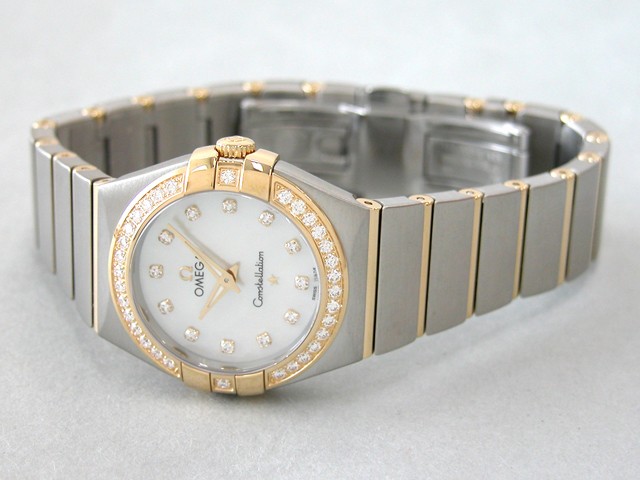 オメガ OMEGA コンステレーション ブラッシュ 123.25.27.60.55.003 SS/YG 12Pダイヤ クォーツ ホワイトシェル