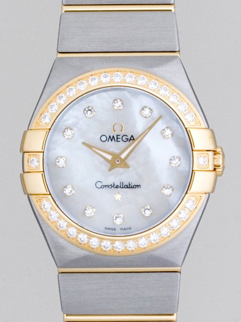 オメガ OMEGA コンステレーション ブラッシュ 123.25.27.60.55.003 SS/YG 12Pダイヤ クォーツ ホワイトシェル