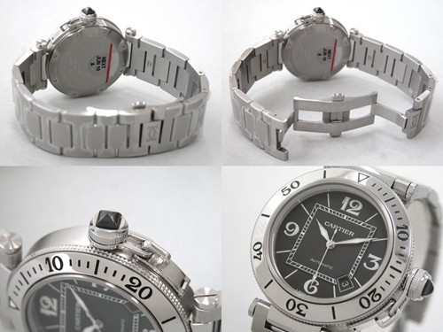 カルティエ Cartier パシャ W31077M7 シータイマー ステンブレス ブラック
