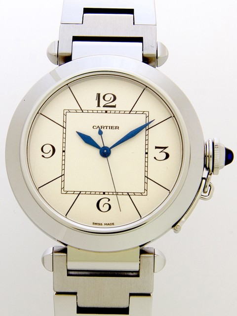 カルティエ Cartier パシャ W31072M7 42mm ＳＳ ブレス  ホワイト