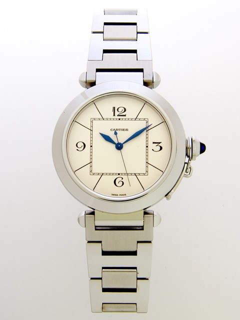 カルティエ Cartier パシャ W31072M7 42mm ＳＳ ブレス  ホワイト