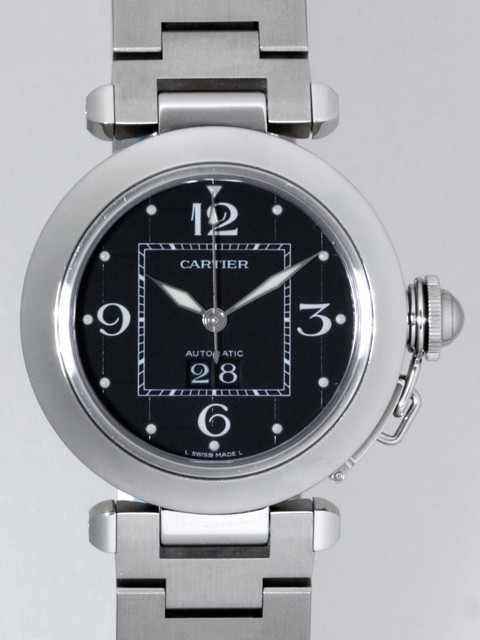 カルティエ Cartier パシャＣ W31053M7 ビックデイト ブラック