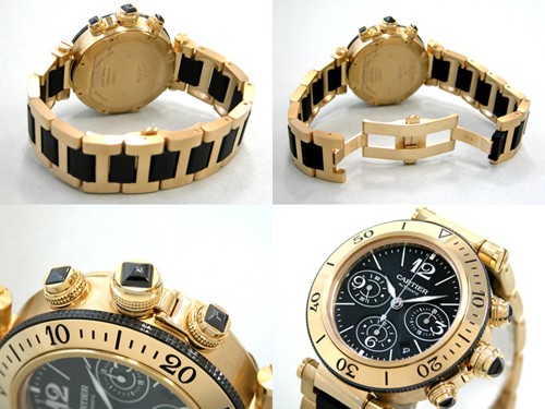 カルティエ Cartier パシャ W301970M シータイマー クロノグラフ ラバー ブラック